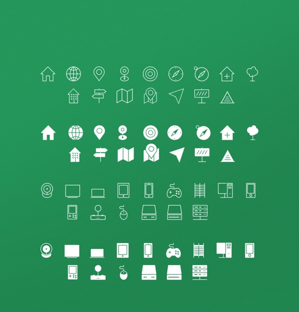 绿色网页icon图标素材