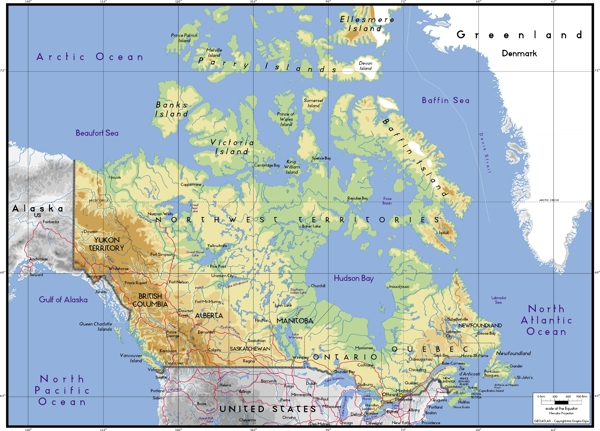 精美矢量世界地图素材加拿大地图