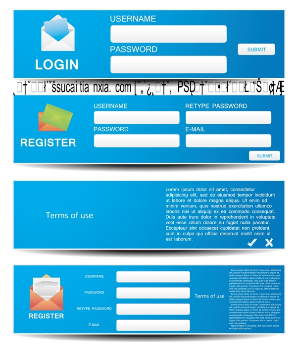 网页表单横幅模块矢量素材