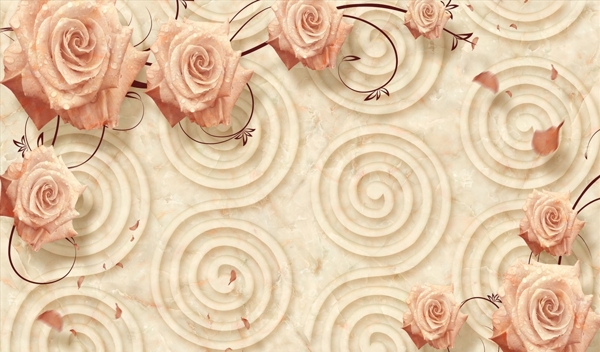 玫瑰花藤欧式背景墙图片
