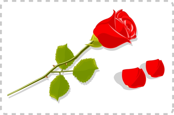 红玫瑰花瓣矢量素材