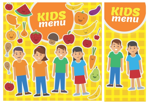 卡通可爱孩子菜谱封面设计