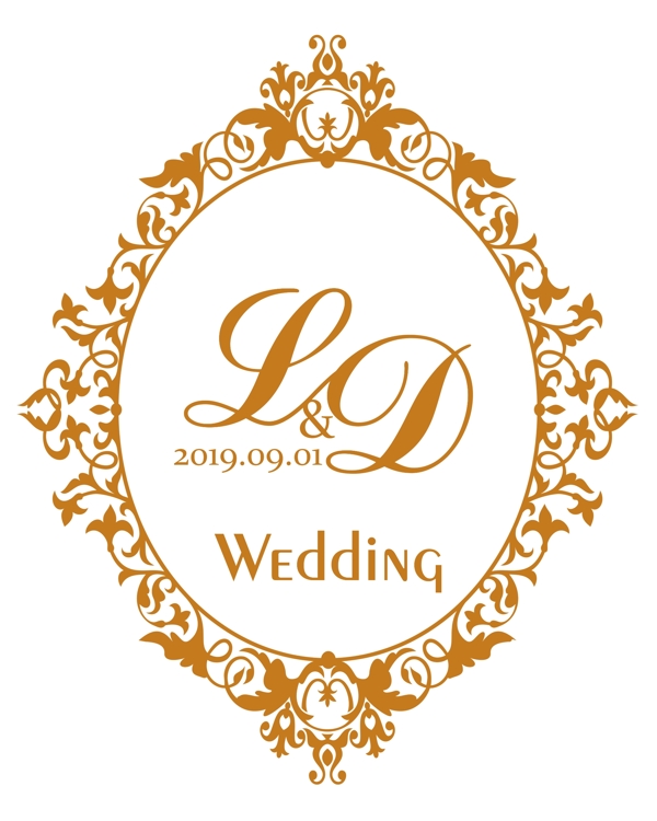 欧式花纹婚礼logo