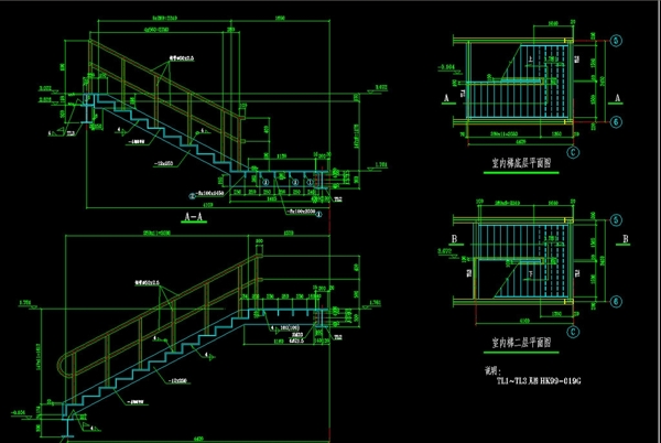 钢结构工程室内楼梯结构图图片