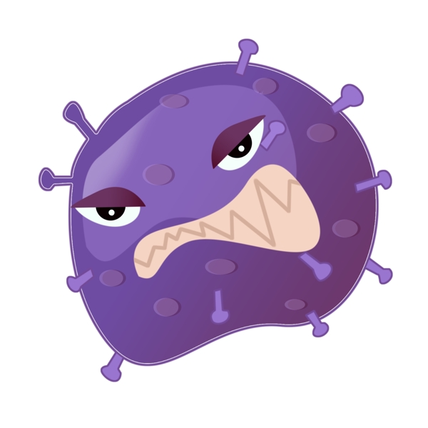 细菌细胞卡通插画