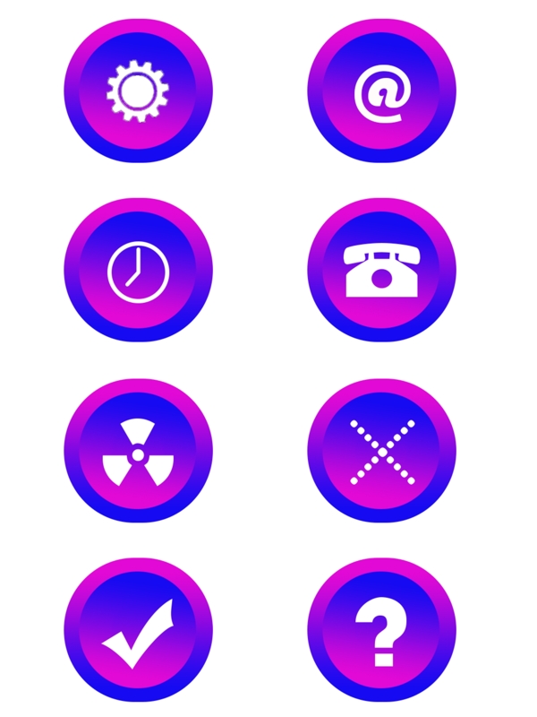蓝紫色渐变生活化图标元素可商用