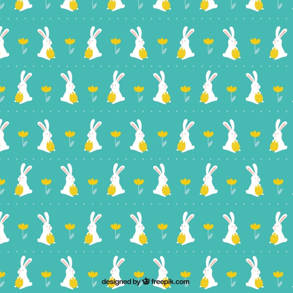 可爱兔子的复活节图案
