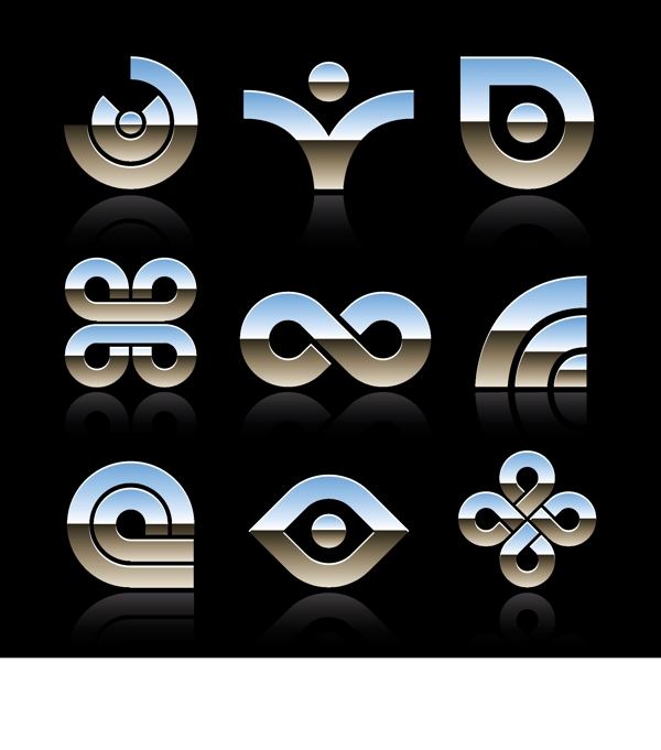 9铬的风格标志符号向量集