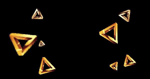 手绘金色三角元素