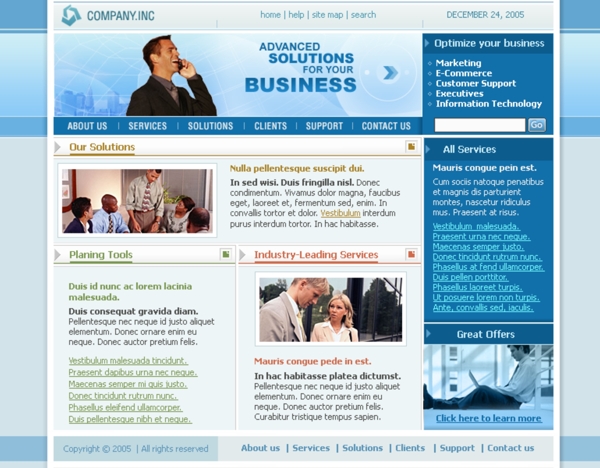 企业商务策划网页模板