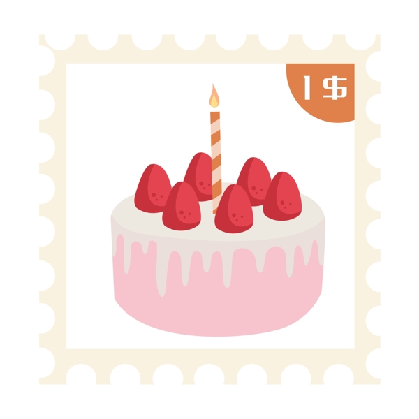 草莓蛋糕邮票