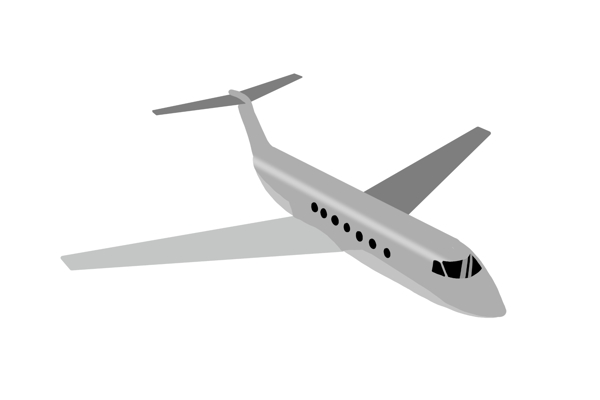 灰色飞机侧面图插图