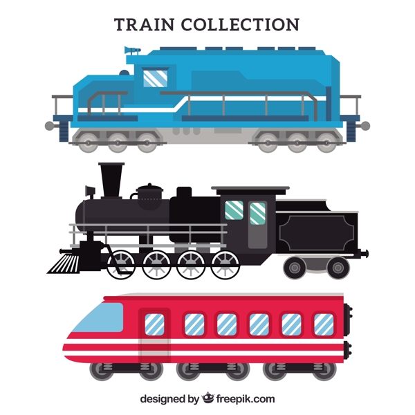 不同时代的火车插图集合