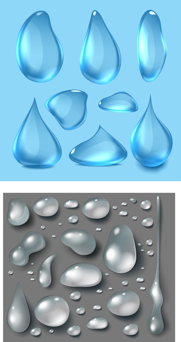 水珠水水流各种形状水