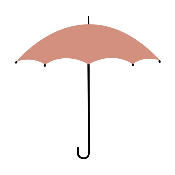 马卡龙色简约清新雨伞装饰素材