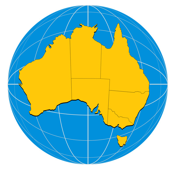 澳大利亚全球地图
