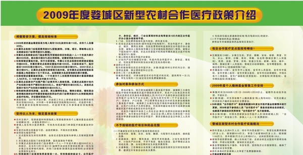 2009年度婺城区新型农村合作医疗政策介绍展板图片