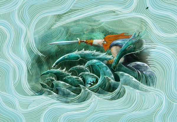 位图插画海洋之歌动物马免费素材