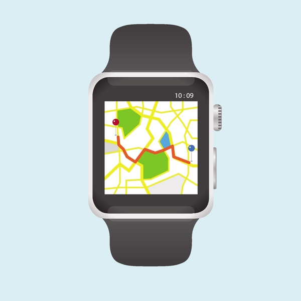 与屏幕上streetmap数字手表