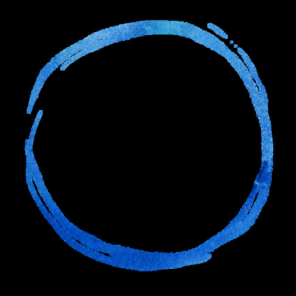 蓝色线条圆圈png元素素材