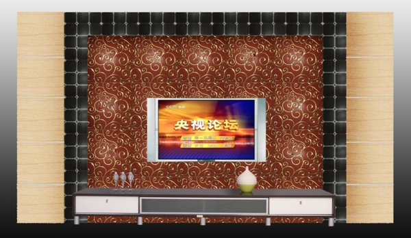 抛晶砖艺术电视背景墙图片