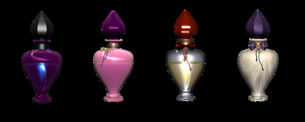 四瓶漂亮香水免抠png透明素材
