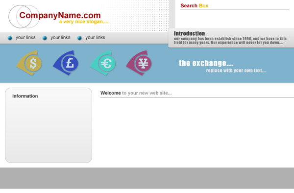 欧美货币兑换网站模板