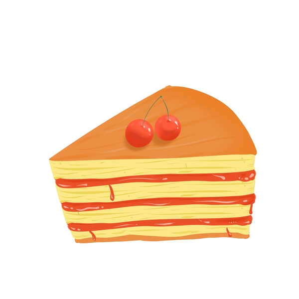 甜点蛋糕樱桃