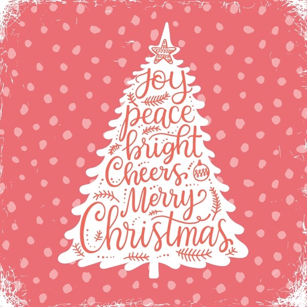 粉色圣诞树背景卡通素材