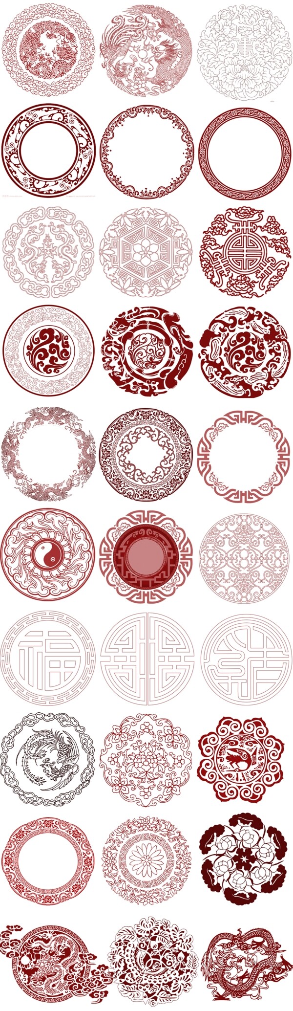 中国风底纹花纹团纹设计素