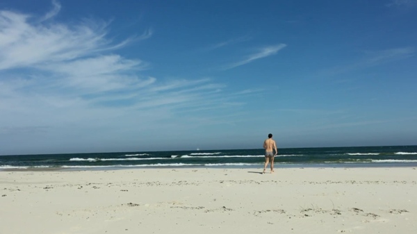 沙滩人物风景背景视频