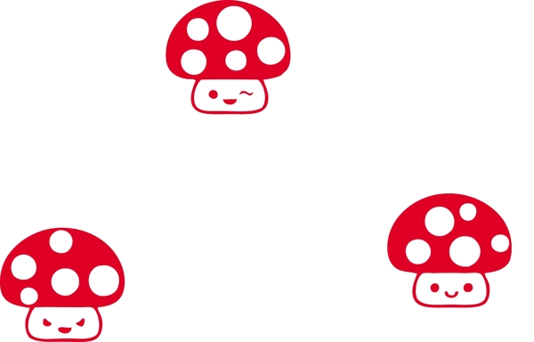 蘑菇小脸矢量花纹素材原图