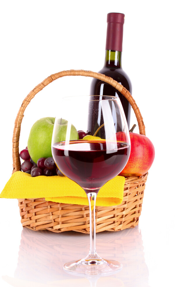 水果与葡萄酒图片