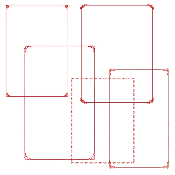 红色花纹边框图片