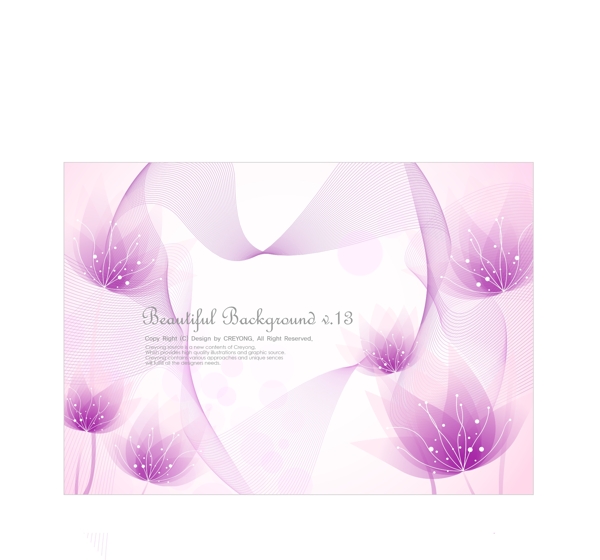 梦幻紫色花朵动感曲线图片