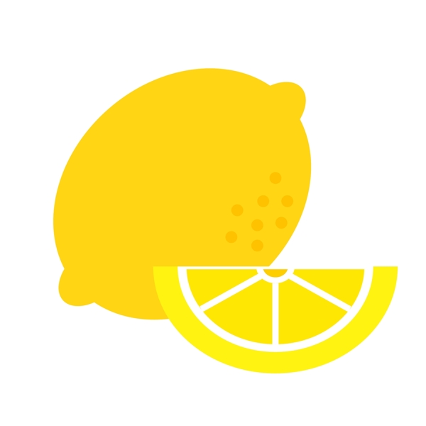 柠檬矢量元素切面切块