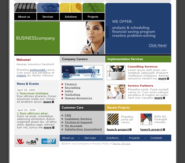 金融服务机构网页模板
