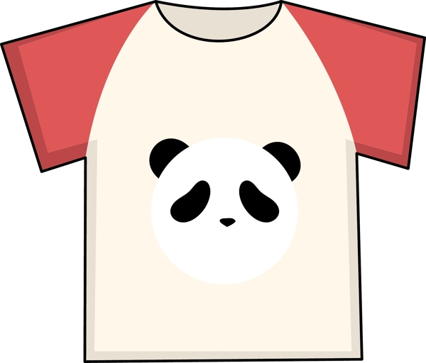 手绘熊猫短袖插画