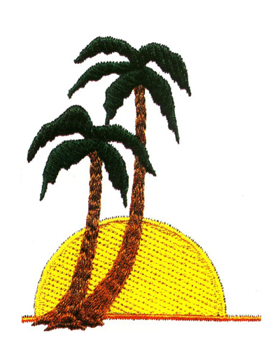 绣花植物椰子树色彩黄色免费素材