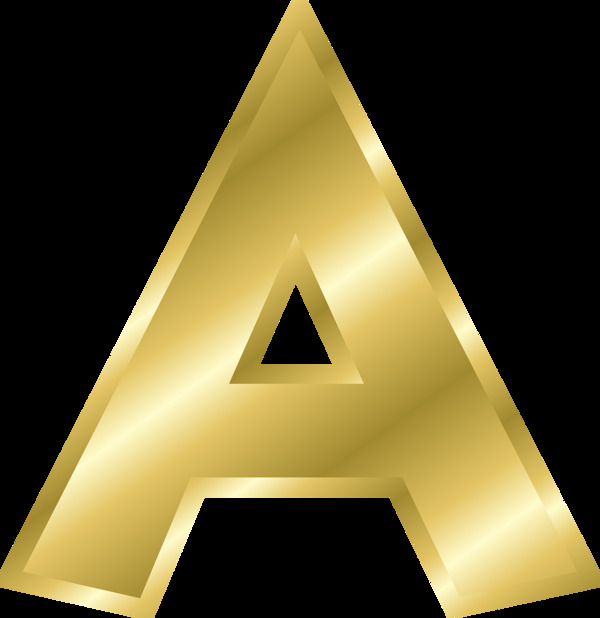 黄金字母A免抠png透明图层素材