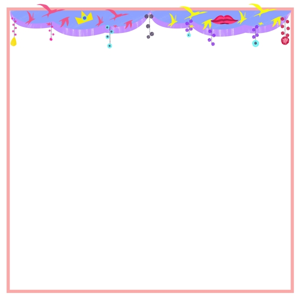 粉色飞燕边框插图