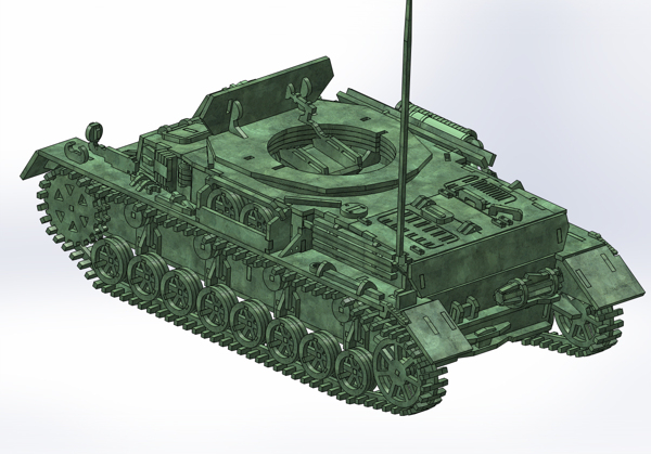号坦克钢板拼图3D益智3D模型二战德军坦克metalcraftdesign