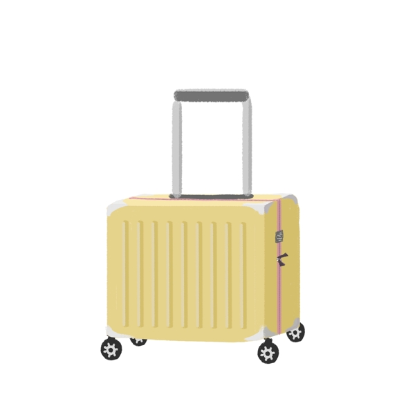 商用手绘简约微立体行李箱旅游出行度假元素
