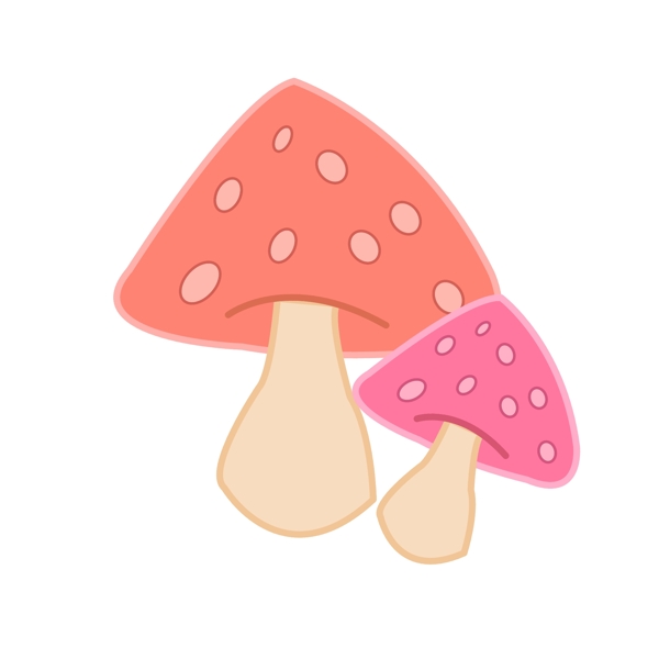红色的蘑菇装饰插画
