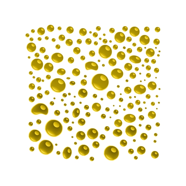 透明质感黄色水滴元素