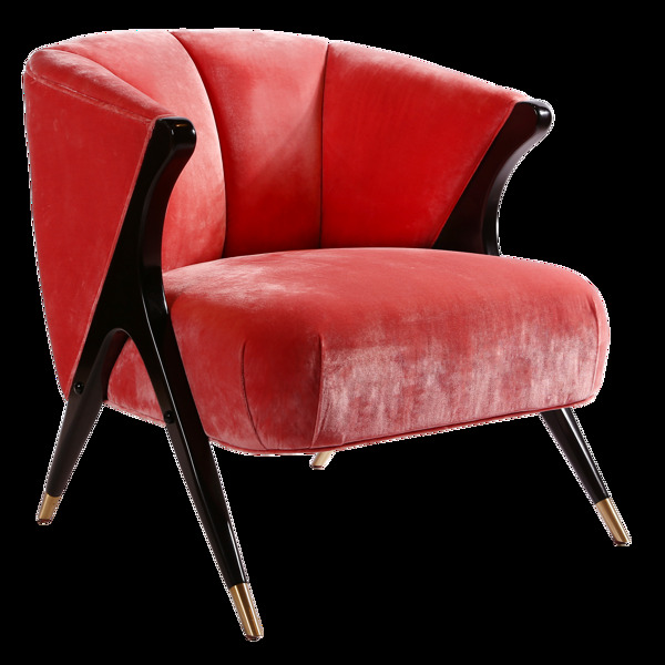 可椅高级定制人字红色沙发椅
