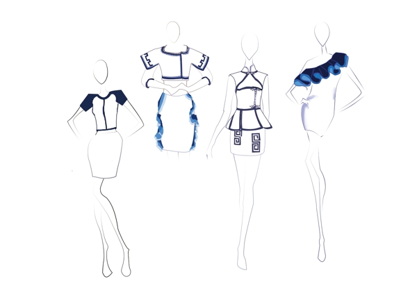 青花瓷服装系列设计