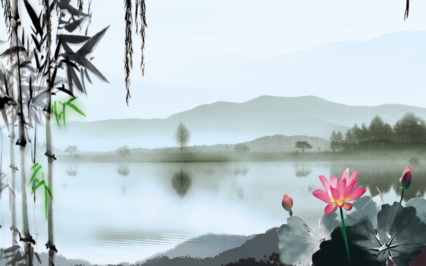 江南山水图片背景