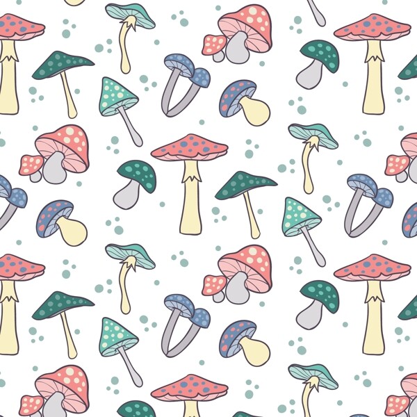 手绘蘑菇图案