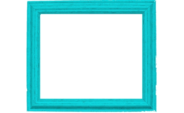 方形简约蓝色边框免抠psd透明素材